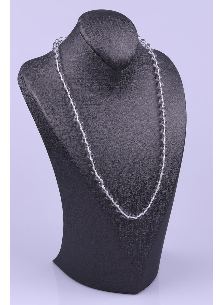 Güneş Avm Gunes Avm Crystal Quartz Natural Stone 6 mm Knotted Necklace  - Image 1