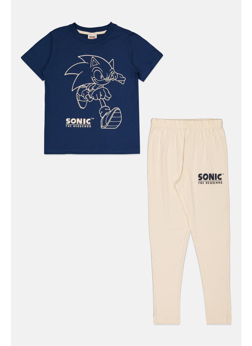 SONIC Kids Boy 2 Pieces Graphic Print Pajama Set, Multicolor  - Image 1