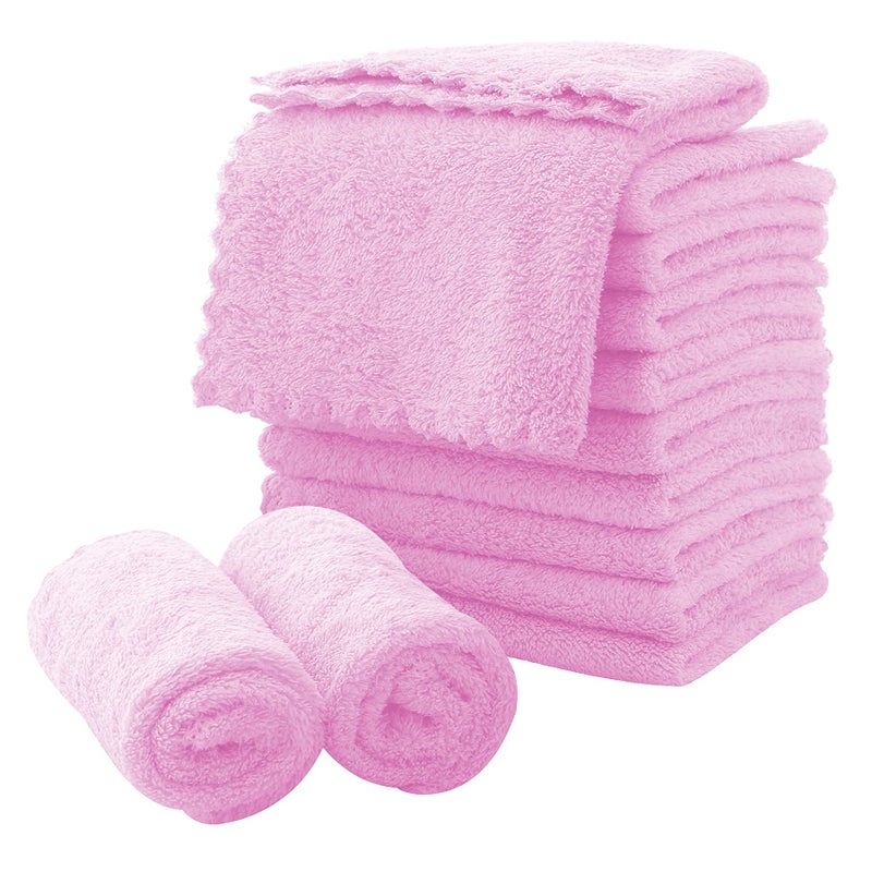 MOONQUEEN Microfiber Facial Cloths Fast Drying Washcloth 12 Pack  Premium Soft Makeup Remover Cloths  Frozen Berry