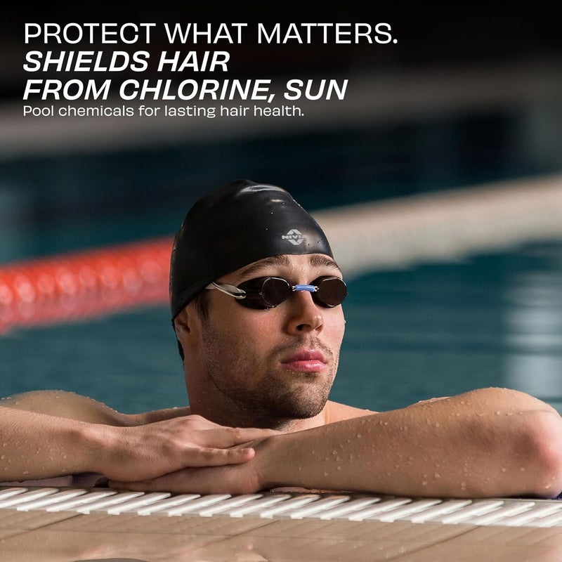 Nivia Classic Silicone Swimming Cap - Black - Image 3