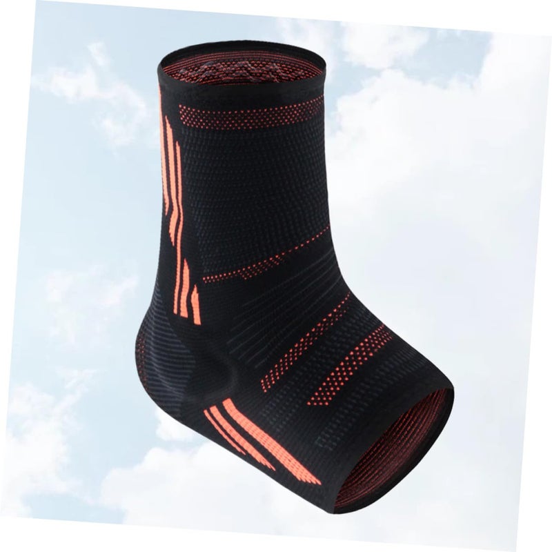 Ankle Brace Support Sleeve For Sprained Ankle Protection Size XL Black Orange For Running Athletics - Image 5