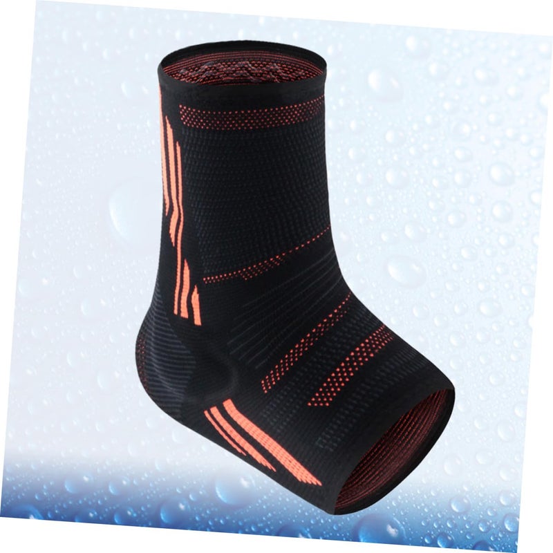 Ankle Brace Support Sleeve For Sprained Ankle Protection Size XL Black Orange For Running Athletics - Image 4