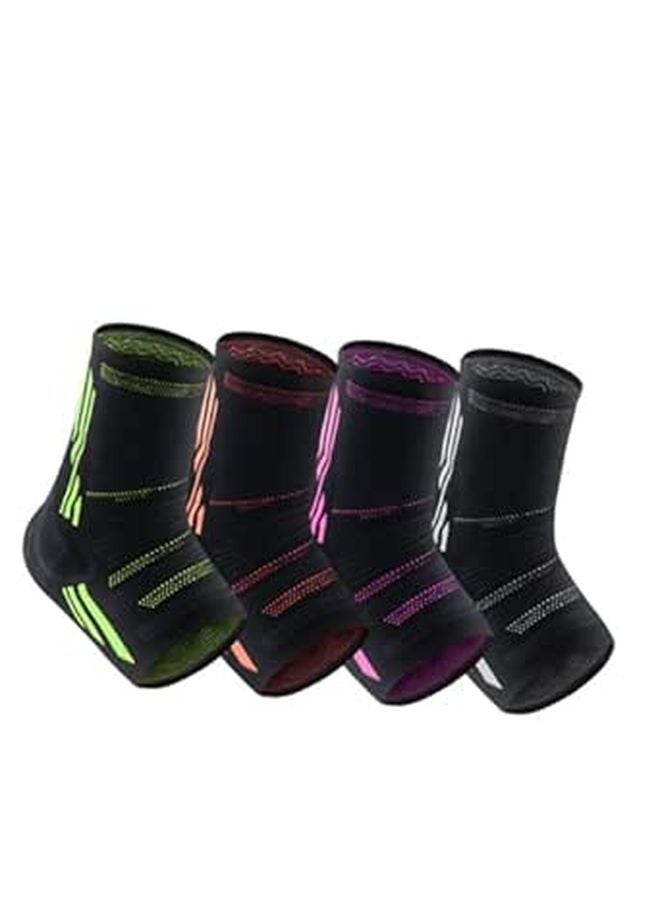 Ankle Brace Support Sleeve For Sprained Ankle Protection Size XL Black Orange For Running Athletics - Image 1