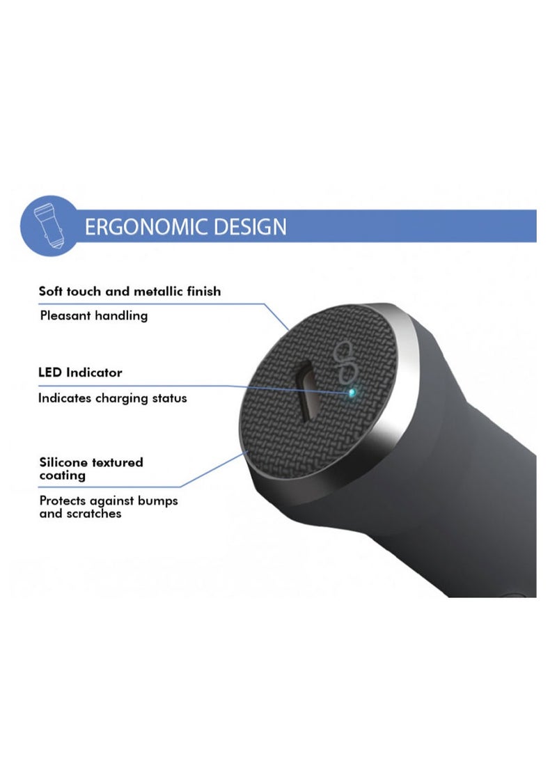 FORCE Force Power 27W USB C PD Power Delivery Car Charger Lifetime Warranty Gray  - Image 3