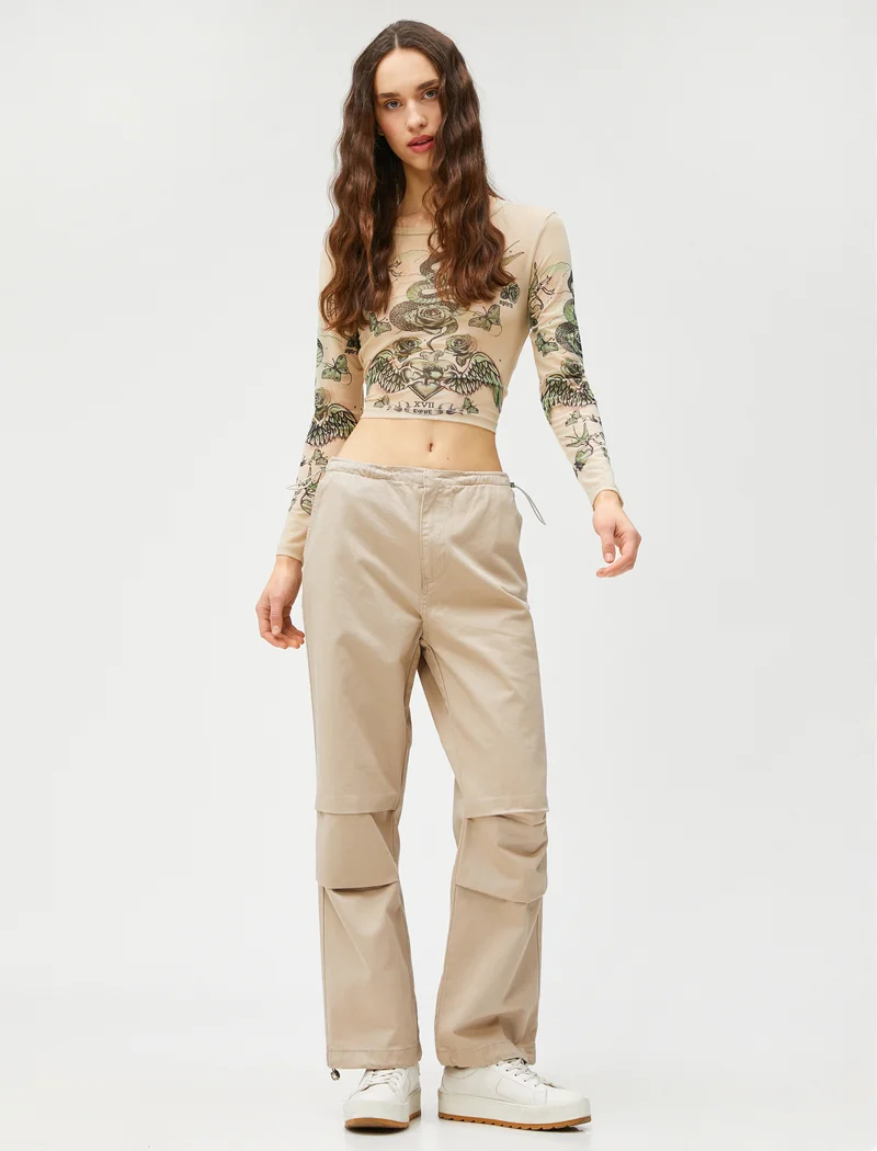 KOTON Elastic Waist Pocket Detail Trousers