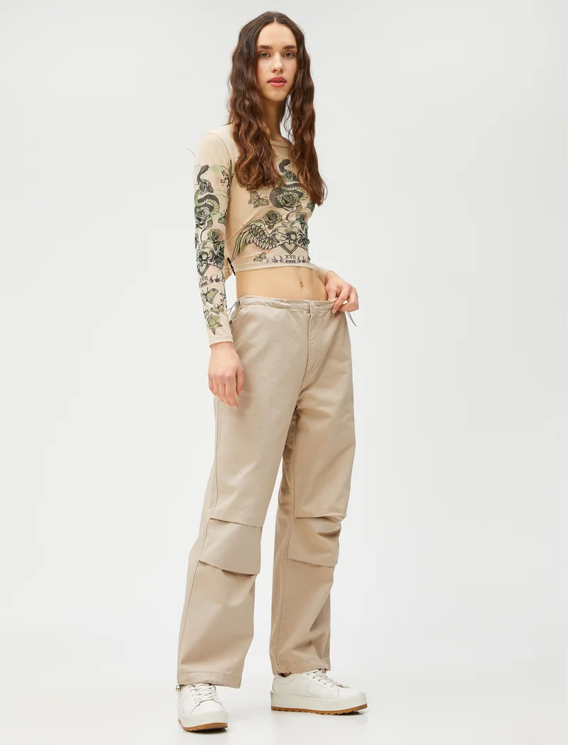 KOTON Elastic Waist Pocket Detail Trousers