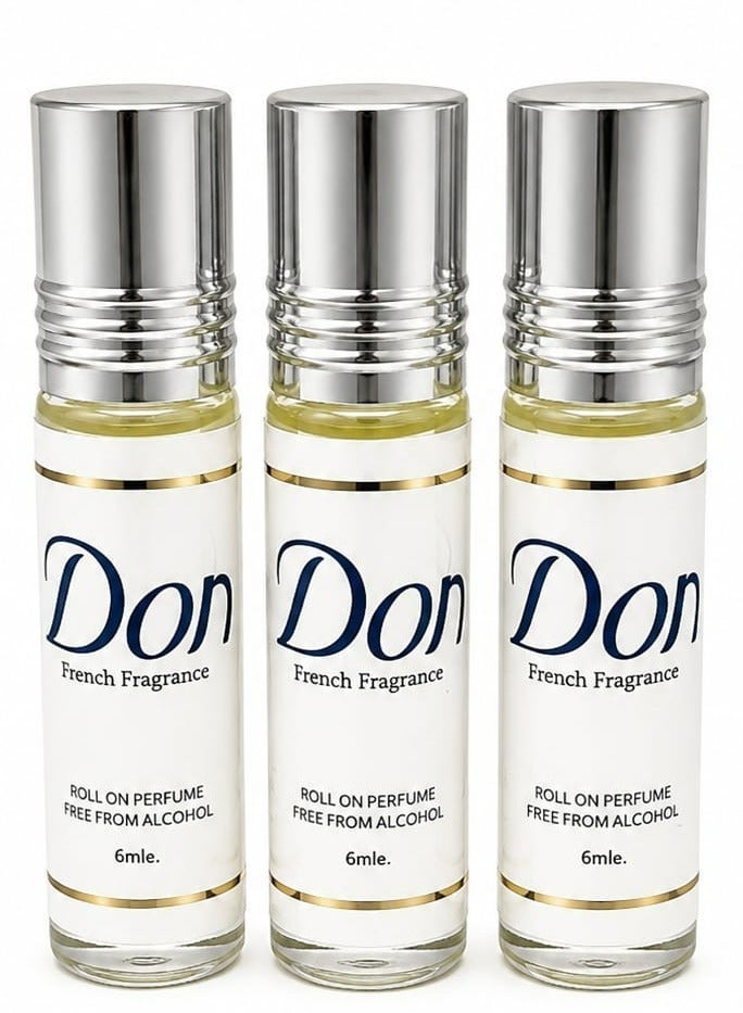 don 3 Pcs Rifas Don French Fragrance Roll-On Perfume Free From Alcohol 3X6 ml - Image 2