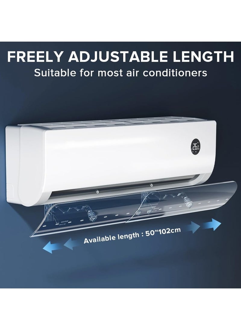 ABJ - Air Conditioner Deflector for Split AC – Adjustable 56-102cm, No Drill Installation | Blocks Direct Cold Wind | Universal Fit for Home & Office - Image 1
