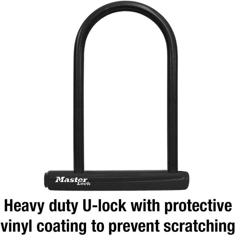 Master Lock 8170D U Lock Bike Lock with Key - 6-1/8 Inch Wide, Heavy Duty Steel Construction, Black - Image 3