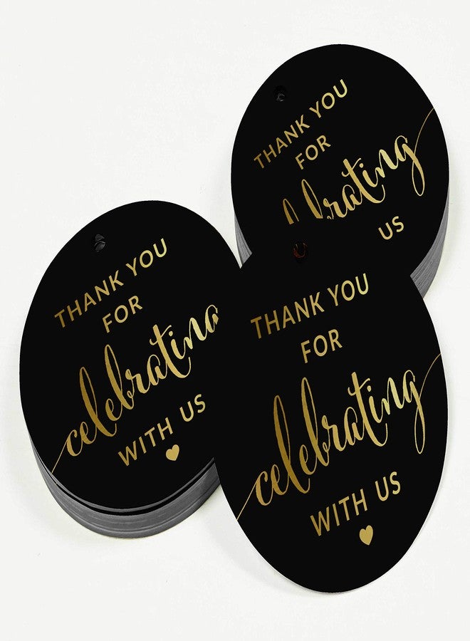 Inkdotpot Pack of 100 Gold Foil Paper Tags Thank You Celebrating with Us Bridal Shower-Baby Shower-Retirement-Wedding-Birthday Favor Hang Tags - Image 3