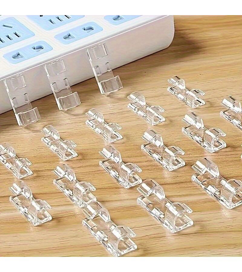 2Pcs Self Adhesive Wire Management Clips Transparent Cable Organizers Household Storage Fasteners - Image 3
