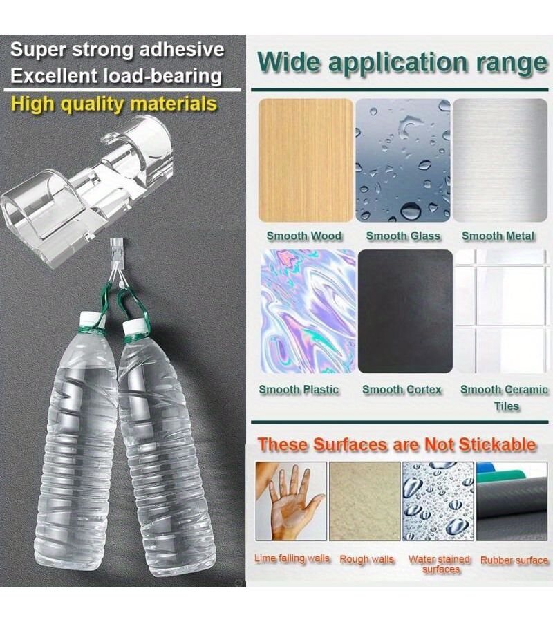 2Pcs Self Adhesive Wire Management Clips Transparent Cable Organizers Household Storage Fasteners - Image 5