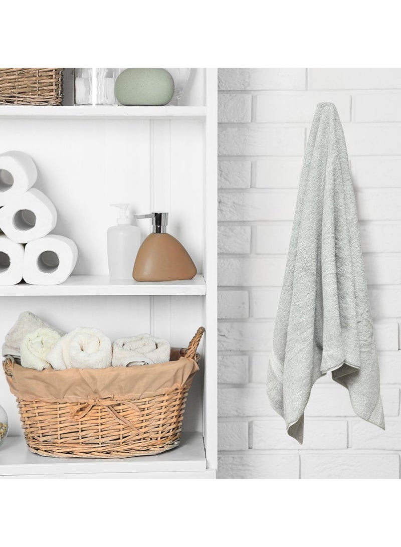 كاسينو assino Premium Bath Towels Set - (4 Pack, 70x140 cm), 580 GSM Bath Towel,100% Combed Cotton, Soft & Quick-Dry Towels for Bathroom, Highly Absorbent, Double Stitched Hotel Quality Towels | Ash Grey - Image 4