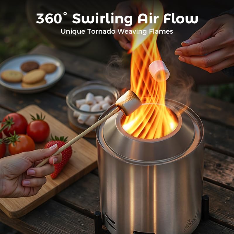 BALI OUTDOORS 6.5 inch Tabletop Fire Pit Round, Stainless Steel Table Top Firepit Small, Outdoor Smokeless Firepit Portable, Silvery - Image 2