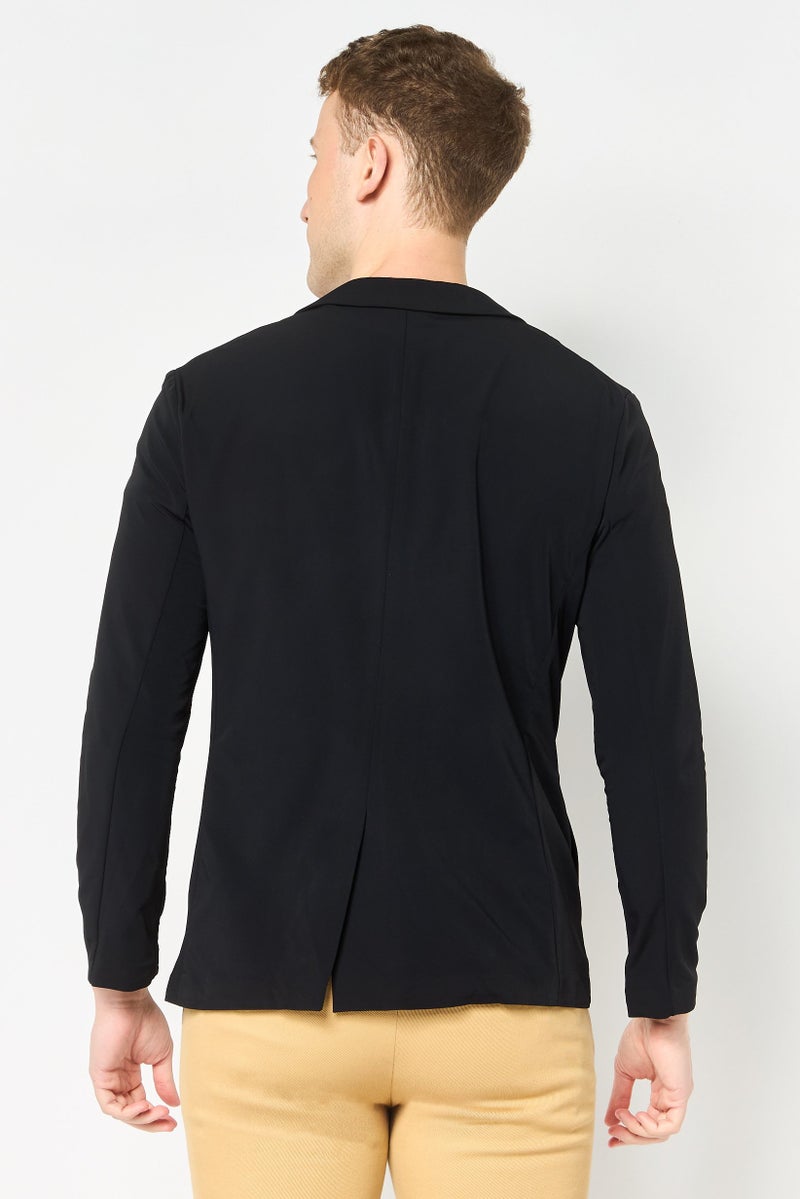 SELECTED Men Regular Fit Solid Casual Blazer, Black - Image 3