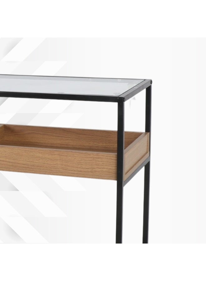 PixelsFurniture Pixels Furniture Console Table, Entryway with Wood Top and Metal Ends, Versatile - Image 4