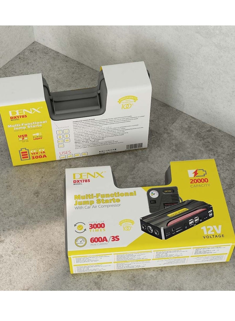 Denx DX1785 portable battery with car subscription for the car with a power of 20000 mAh + multi-use air blower - Image 5