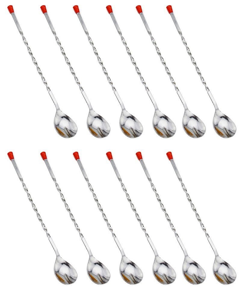 11Inch Stainless Steel Bar Spoons TwistNeck Barware Mixing Spoon Set of 12