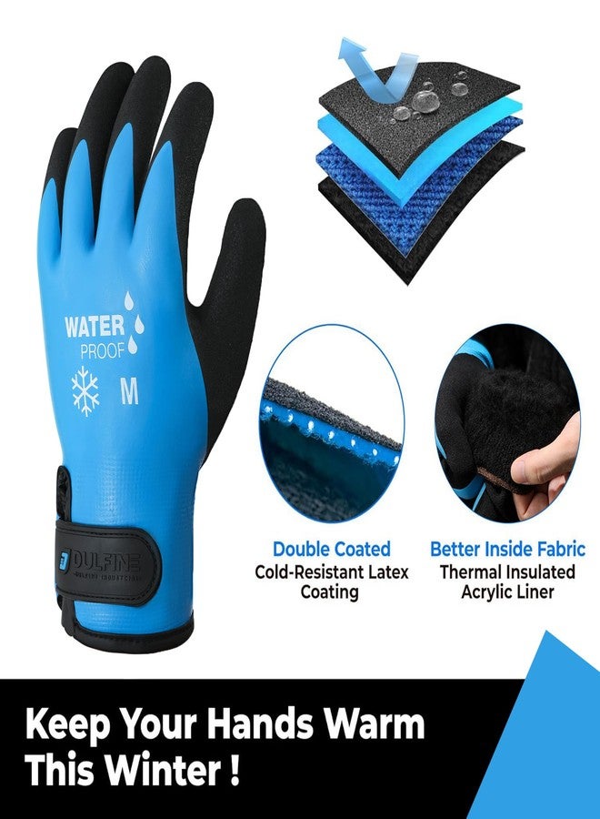 DULFINE 100% Waterproof Winter Work Gloves for Men and Women,Foam Latex Coated and Thermal Insulated Gloves for Cold Weather,Outdoor Freezer Gloves(Large) - Image 2