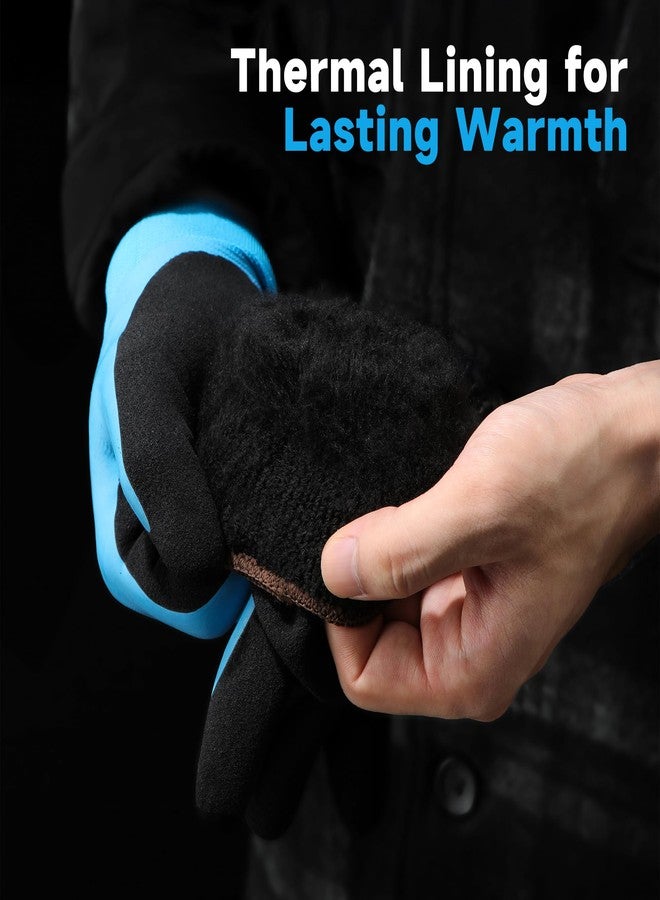 DULFINE 100% Waterproof Winter Work Gloves for Men and Women,Foam Latex Coated and Thermal Insulated Gloves for Cold Weather,Outdoor Freezer Gloves(Large) - Image 3