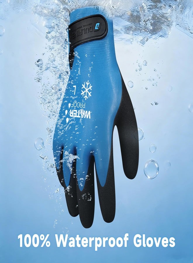 DULFINE 100% Waterproof Winter Work Gloves for Men and Women,Foam Latex Coated and Thermal Insulated Gloves for Cold Weather,Outdoor Freezer Gloves(Large) - Image 4