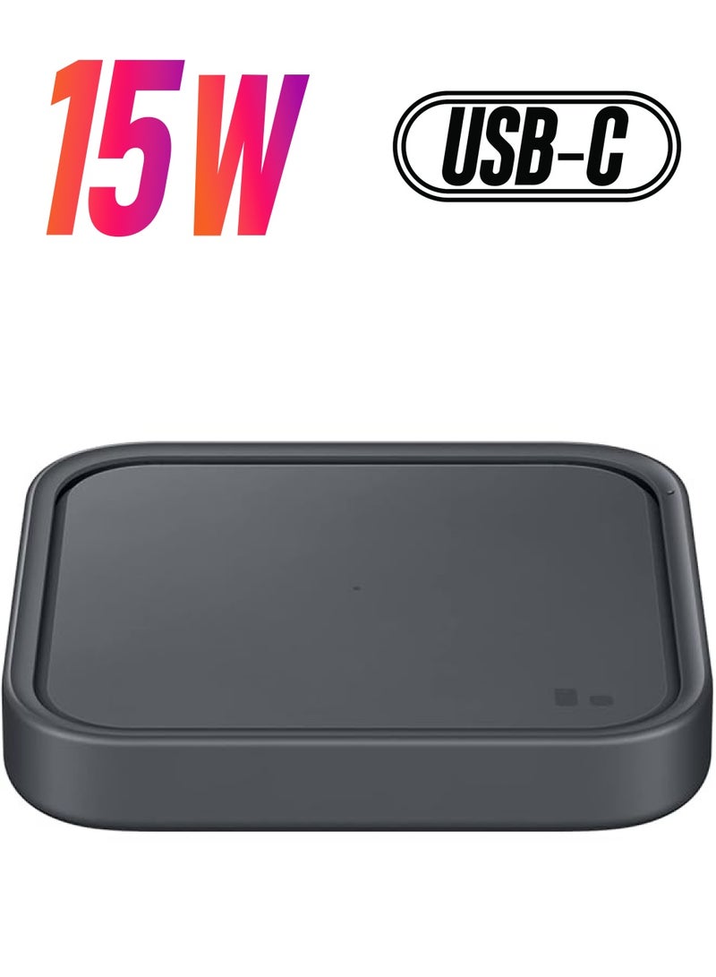 PROMASS شاحن لاسلكي 15 واط مفرد، لوحة شحن فائقة السرعة بدون أسلاك للهواتف والأجهزة جالاكسي، كابل USB C متضمن، 2022، النسخة الأمريكية، أسود - Image 1