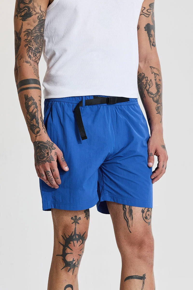 سنيتش Blue Textured Regular Fit Shorts