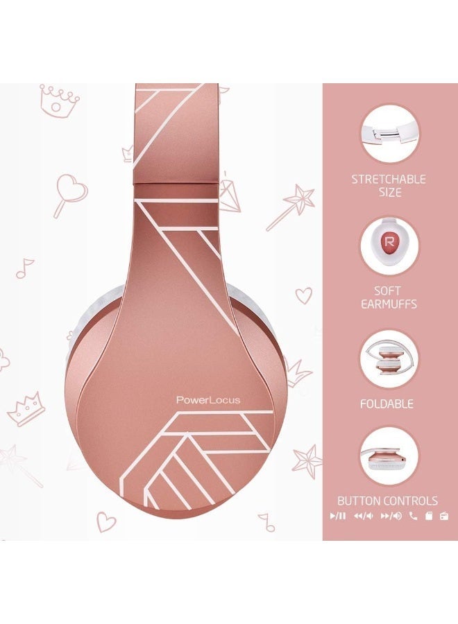 PowerLocus Kids Headphones Over-Ear, Bluetooth Wireless Headphones for Kids,with Microphone, Safe 85DB Volume Limited, Foldable with Carry Case, Audio Cable, Micro SD mode for Online Classes,PC,Phones - Image 2