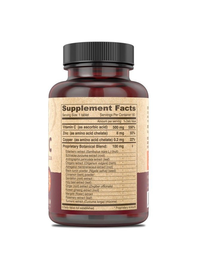 Deva Vegan Vitamin C, 500 MG with Elderberry, Echinacea, Zinc & More, Vegan & No Animal Ingredients, 90 Tablets, 1-Pack  - Image 3