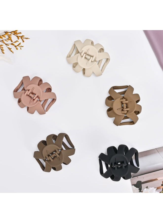 Lolalet - Octopus Hair Claw Clips, 5 Pack Non-slip Jaw Clips Medium Hair Clamps for Thick Curly Long Hair, Wide Grip Hair Accessories for Women -Style B - Image 1