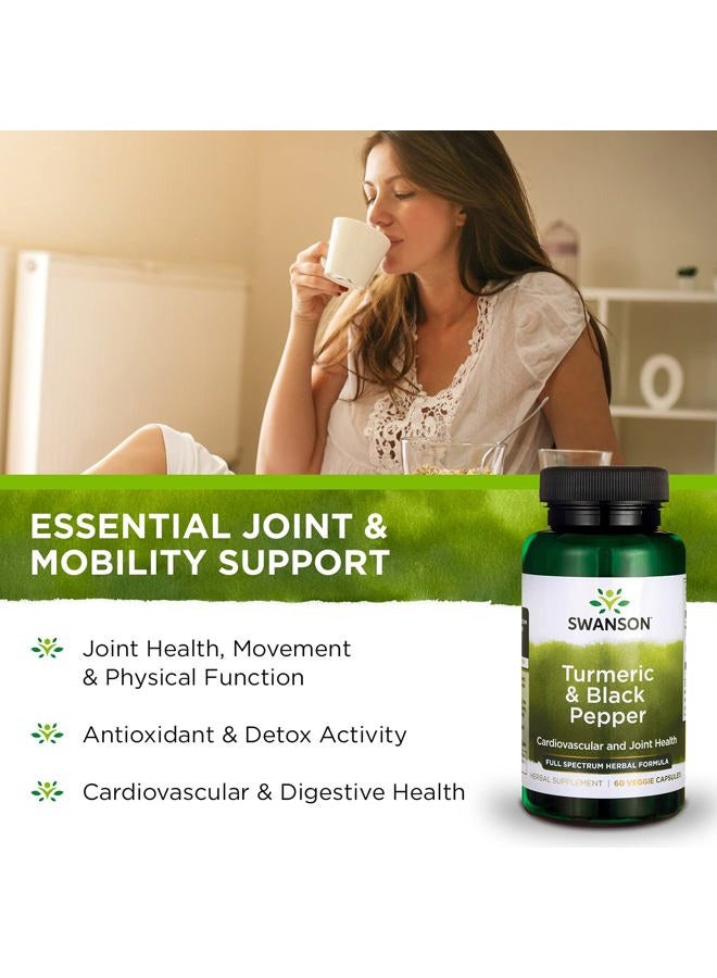 SWANSON Turmeric & Black Pepper - Organic Joint Health, Heart Health, Digestion, & Liver Support Supplement - Natural Formula for Enhanced Bioavailability & Absorption - (60 Veggie Capsules) 2 Pack - Image 4