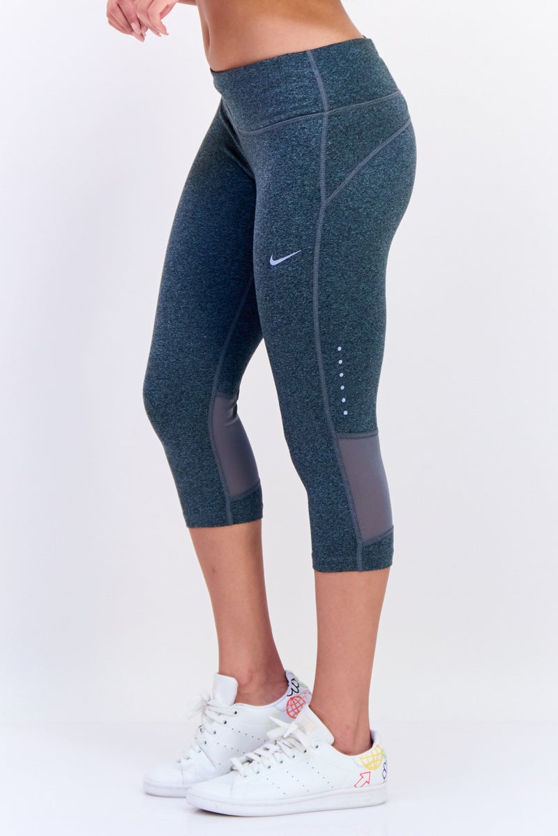 Nike Women Tight Fit Running Capri Length Leggings, Grey  - Image 2
