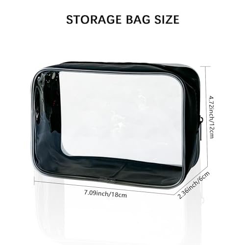 TotePrint Stadium Approved Red Frame Clear Toiletry Bag 7.09x4.72x2.36inch TSA Approved Clear Organizer Bags Portable Travel Makeup Bags with Zipper for Women (Red) - Image 2