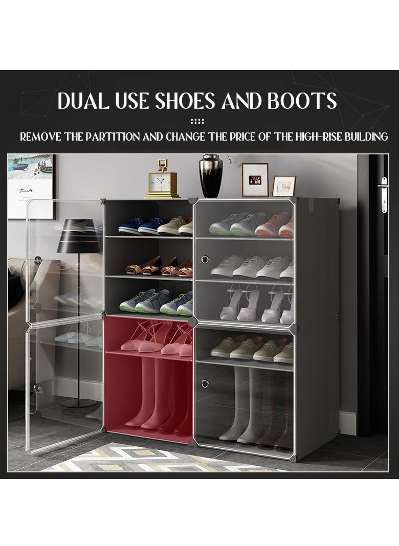 3 Pillar 9 Tier Cute Cat Pattern Shoe Rack, Shoe Organiser, Freestanding Shoe Rack, Boot Organiser, Shoe Rack for Slippers, High Heels, Sneakers Multiple Shoes