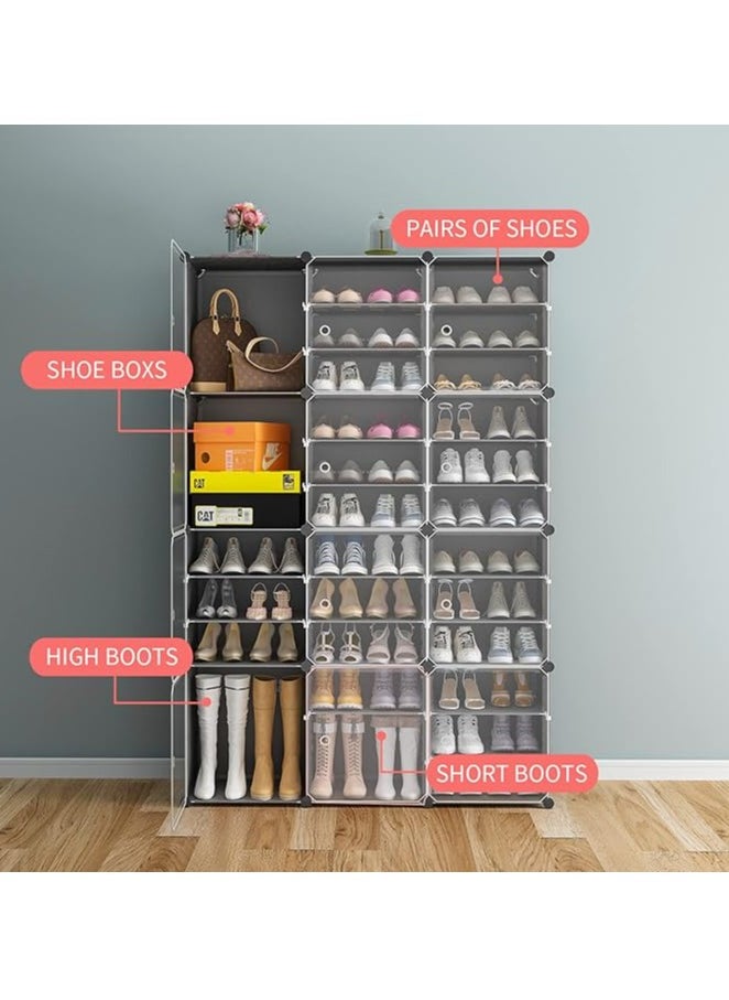 3 Pillar 9 Tier Cute Cat Pattern Shoe Rack, Shoe Organiser, Freestanding Shoe Rack, Boot Organiser, Shoe Rack for Slippers, High Heels, Sneakers Multiple Shoes