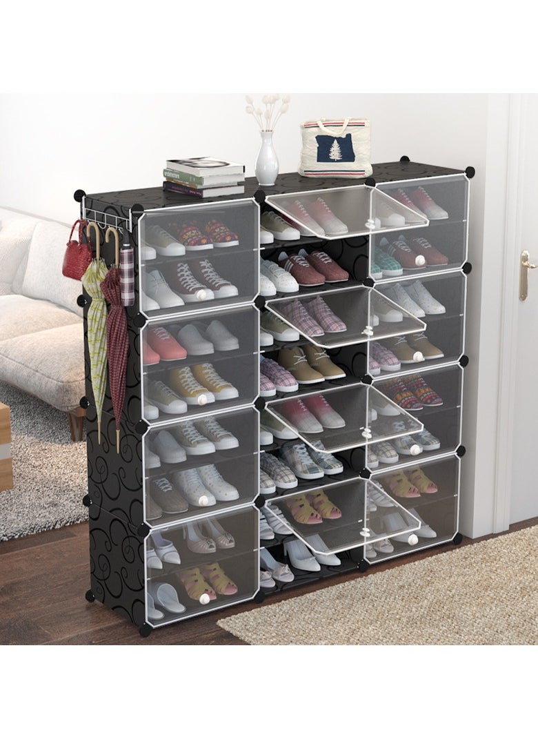 3 Pillar 9 Tier Cute Cat Pattern Shoe Rack, Shoe Organiser, Freestanding Shoe Rack, Boot Organiser, Shoe Rack for Slippers, High Heels, Sneakers Multiple Shoes