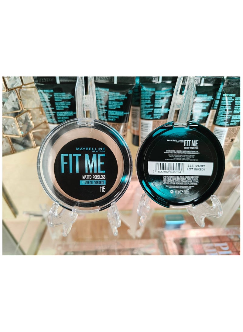 Maybelline New York Fit Me Matte and Poreless Compact Face Powder - 115, Ivory