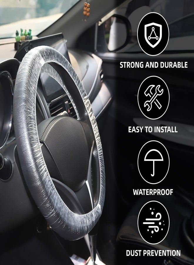 Yhalyea 100PCS Disposable Steering Wheel Covers,Disposable Steering Wheel Protector with Elastic, Applicable to Cars, Trucks, Vans （100） - Image 3