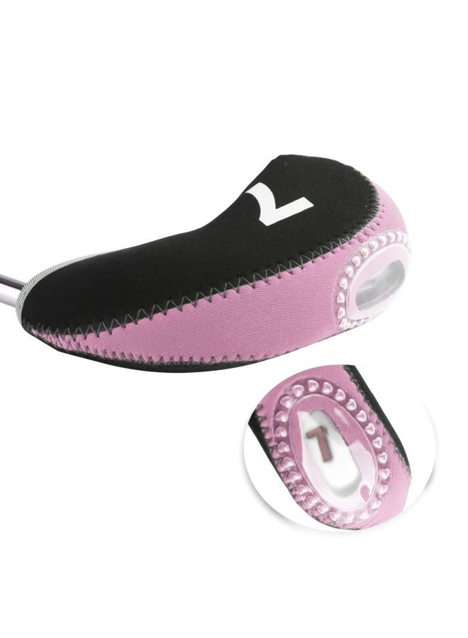 Andux Number Tag Golf Iron Covers 10pcs/set Mt/s05 Black/pink - Image 5