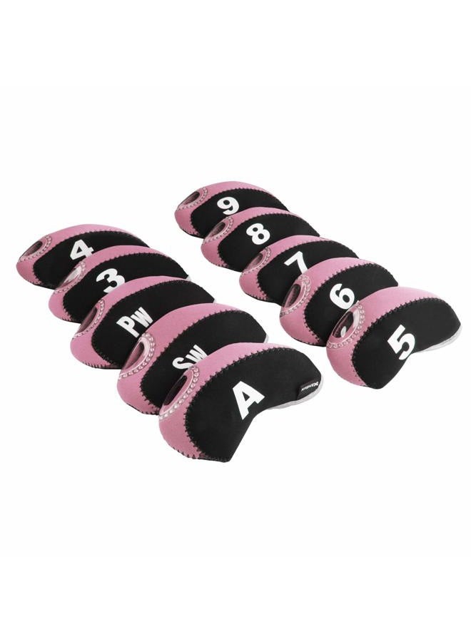 Andux Number Tag Golf Iron Covers 10pcs/set Mt/s05 Black/pink - Image 2