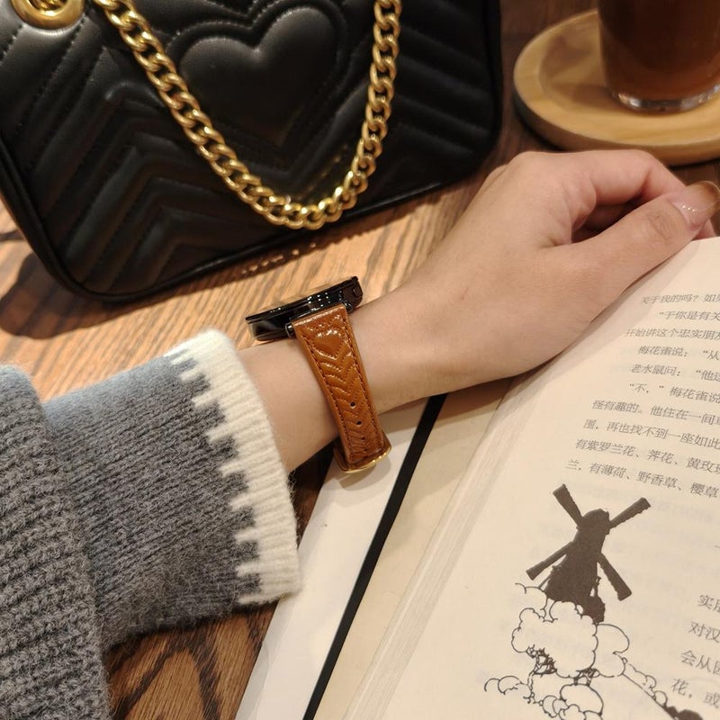 erorex For Honor Watch 4 Pro 22Mm -Shaped Embossed Leather Watch Band(Brown) - Image 3