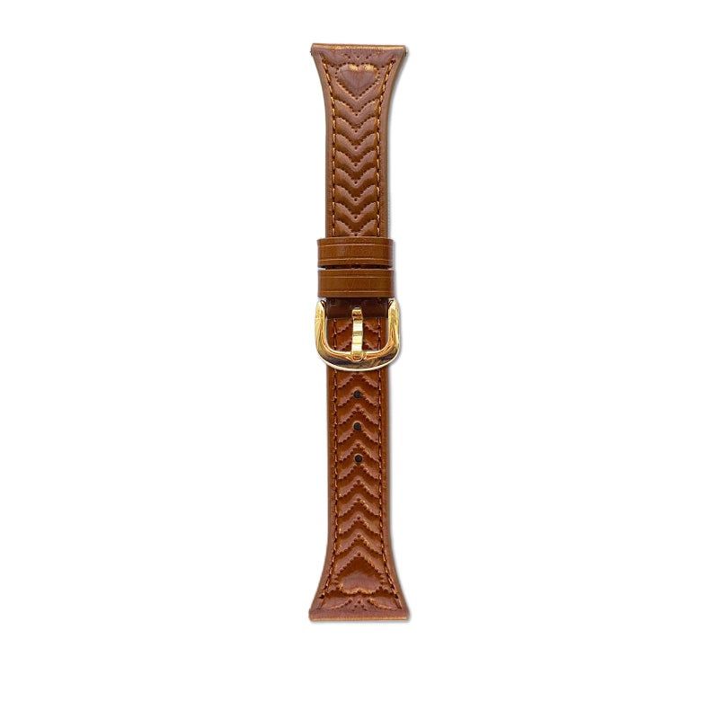 erorex For Honor Watch 4 Pro 22Mm -Shaped Embossed Leather Watch Band(Brown) - Image 1