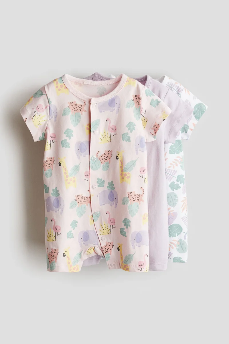 اتش اند ام Kids 3 Pack Printed Bodysuit Pyjama