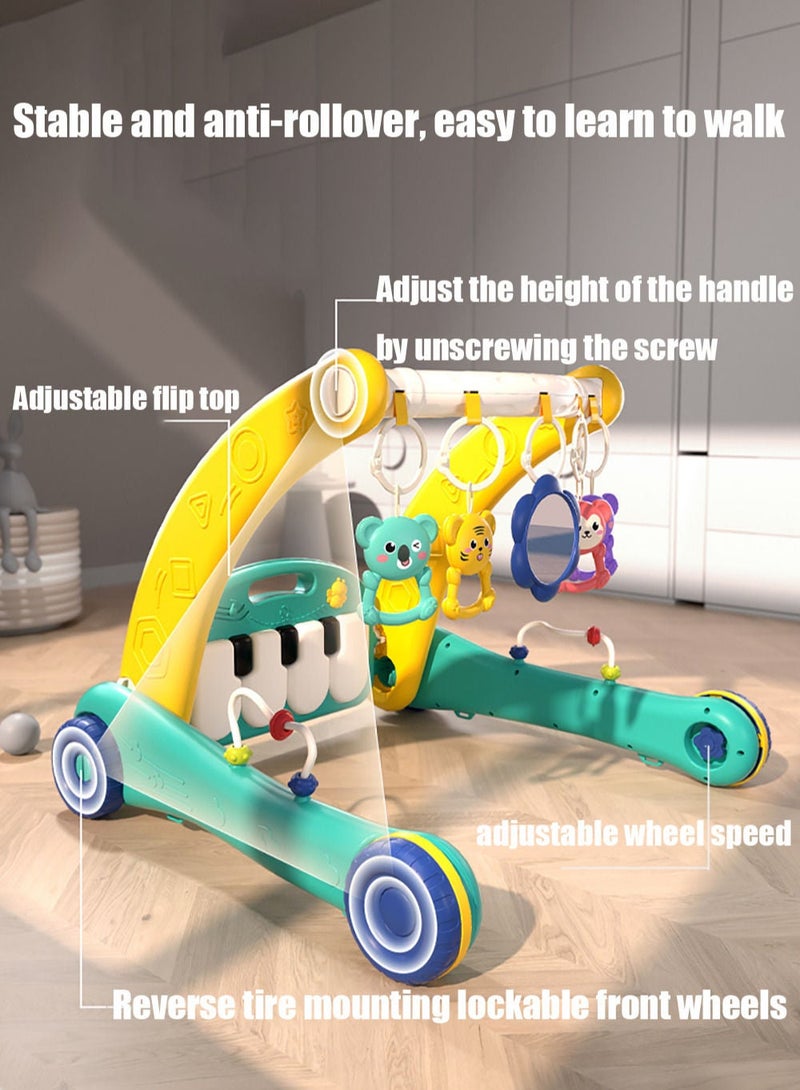 مس تيارا مشاية اللياقة البدنية للأطفال 2 في 1 بدواسة بيانو موسيقية قابلة للطي مع وسادة قلادة خشخيشة قابلة للإزالة - Image 4