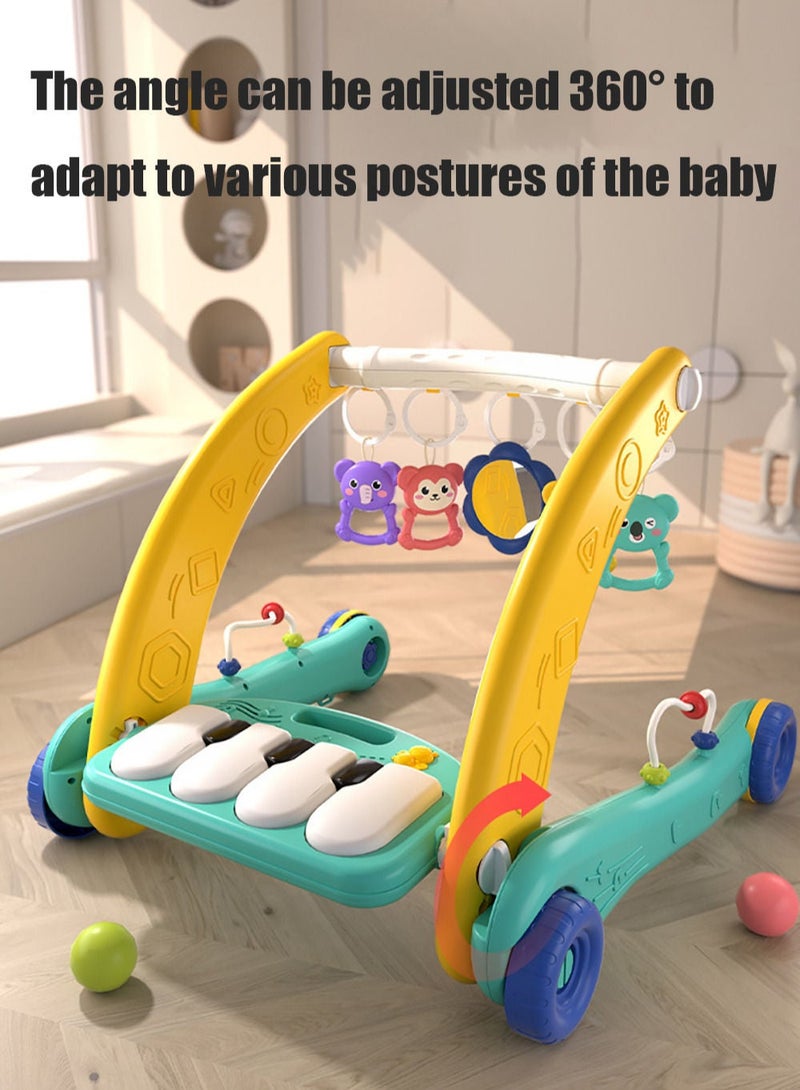 مس تيارا مشاية اللياقة البدنية للأطفال 2 في 1 بدواسة بيانو موسيقية قابلة للطي مع وسادة قلادة خشخيشة قابلة للإزالة - Image 3