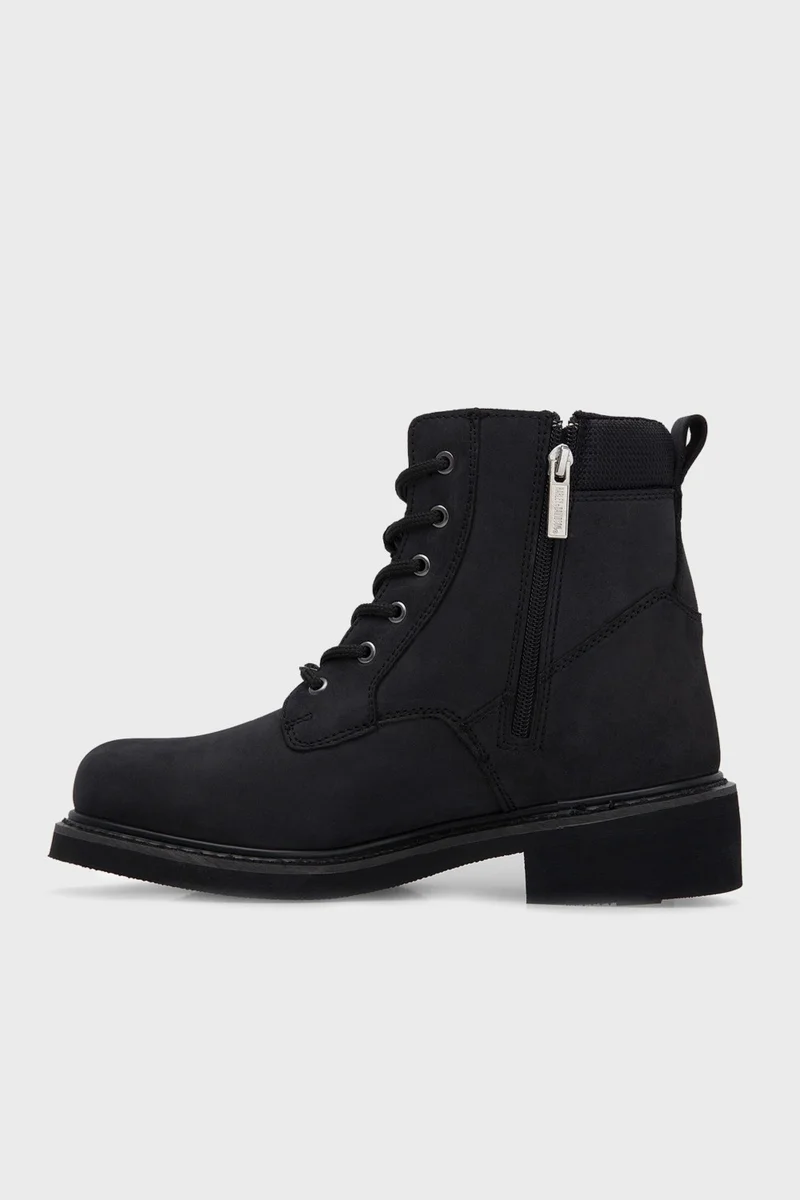 هارلي ديفيدسون Logo Zippered Leather Jim Boots Men's Boots 025M100128