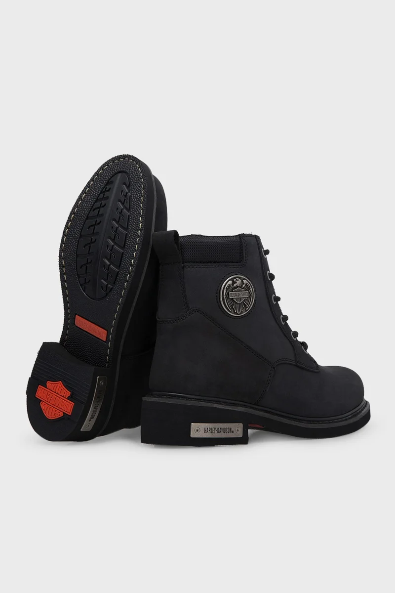 هارلي ديفيدسون Logo Zippered Leather Jim Boots Men's Boots 025M100128