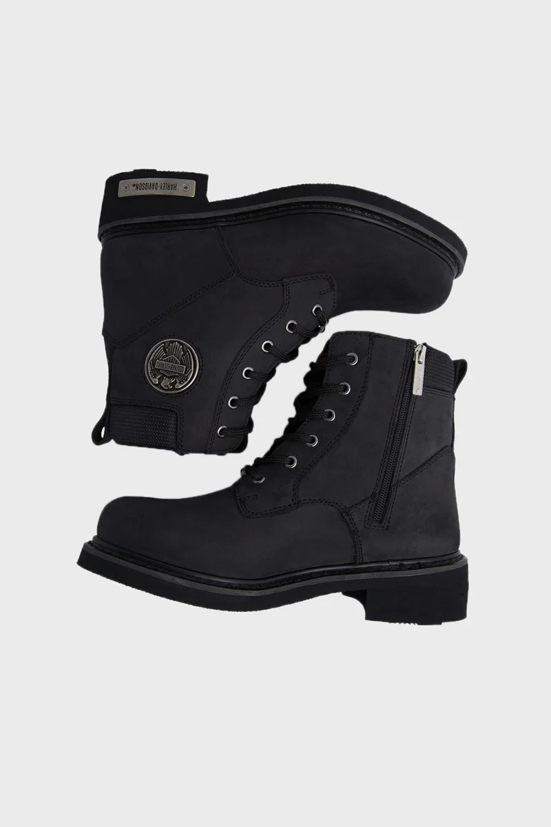هارلي ديفيدسون Logo Zippered Leather Jim Boots Men's Boots 025M100128