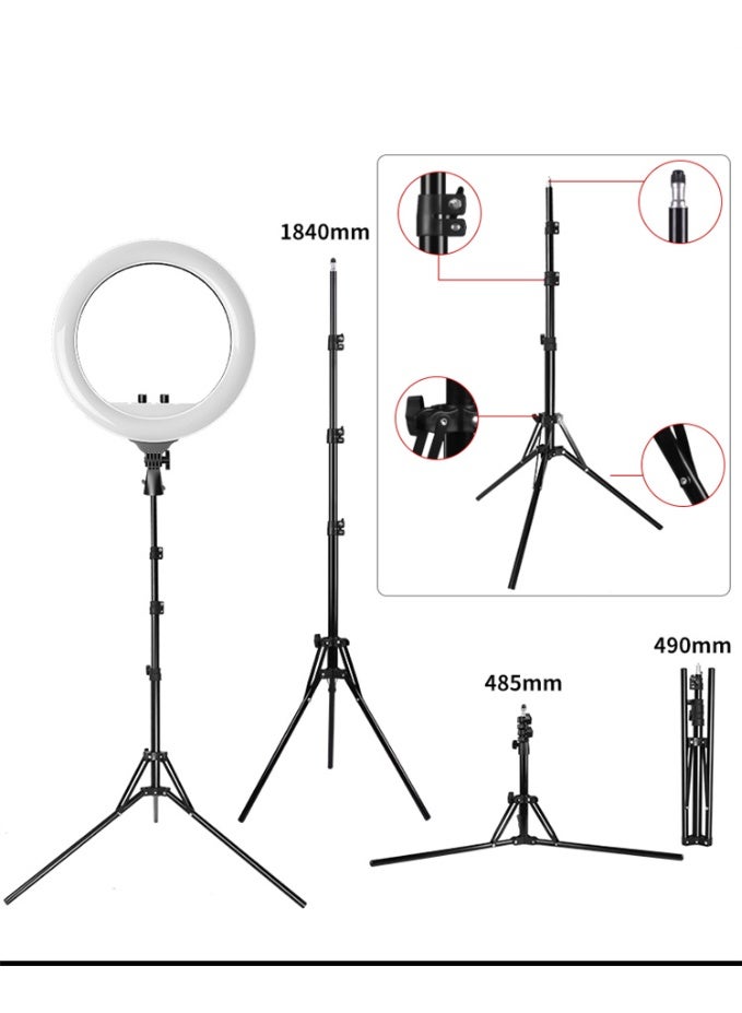 حلقة إضاءة LED كبيرة قابلة للتعتيم مقاس 18 بوصة مع حامل حائط وجهاز تحكم عن بعد وحقيبة حمل - مثالية للمكياج والصور الشخصية والبث المباشر وتصوير الفيديو - Image 4