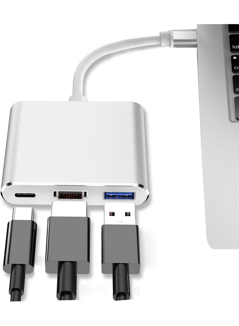 USB Type-C Multi-Port Adapter with 3.0 Port and Charging Port - Silver-273 - Image 5